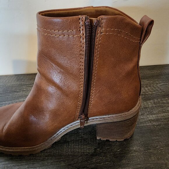 Zodiac Women's Boots Block Heel Side Zipper Brown Size 10 - Picture 6 of 12